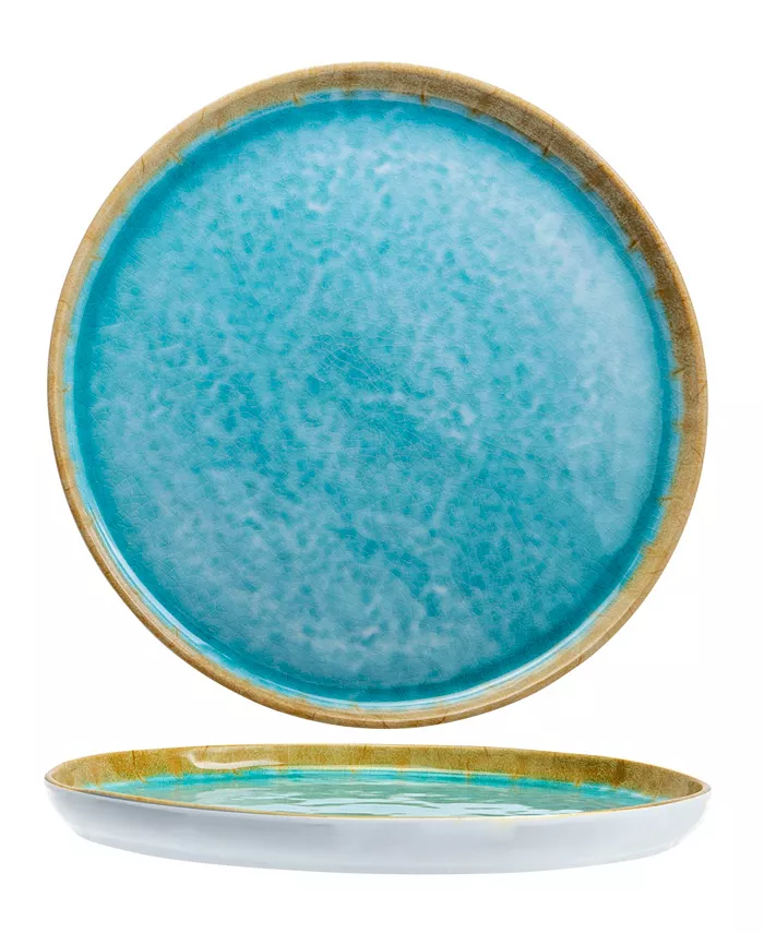 Cosy Trendy Laguna Azzurro Melamine Unbreakable Dessert Plate， Set of 6 - Mycitystee