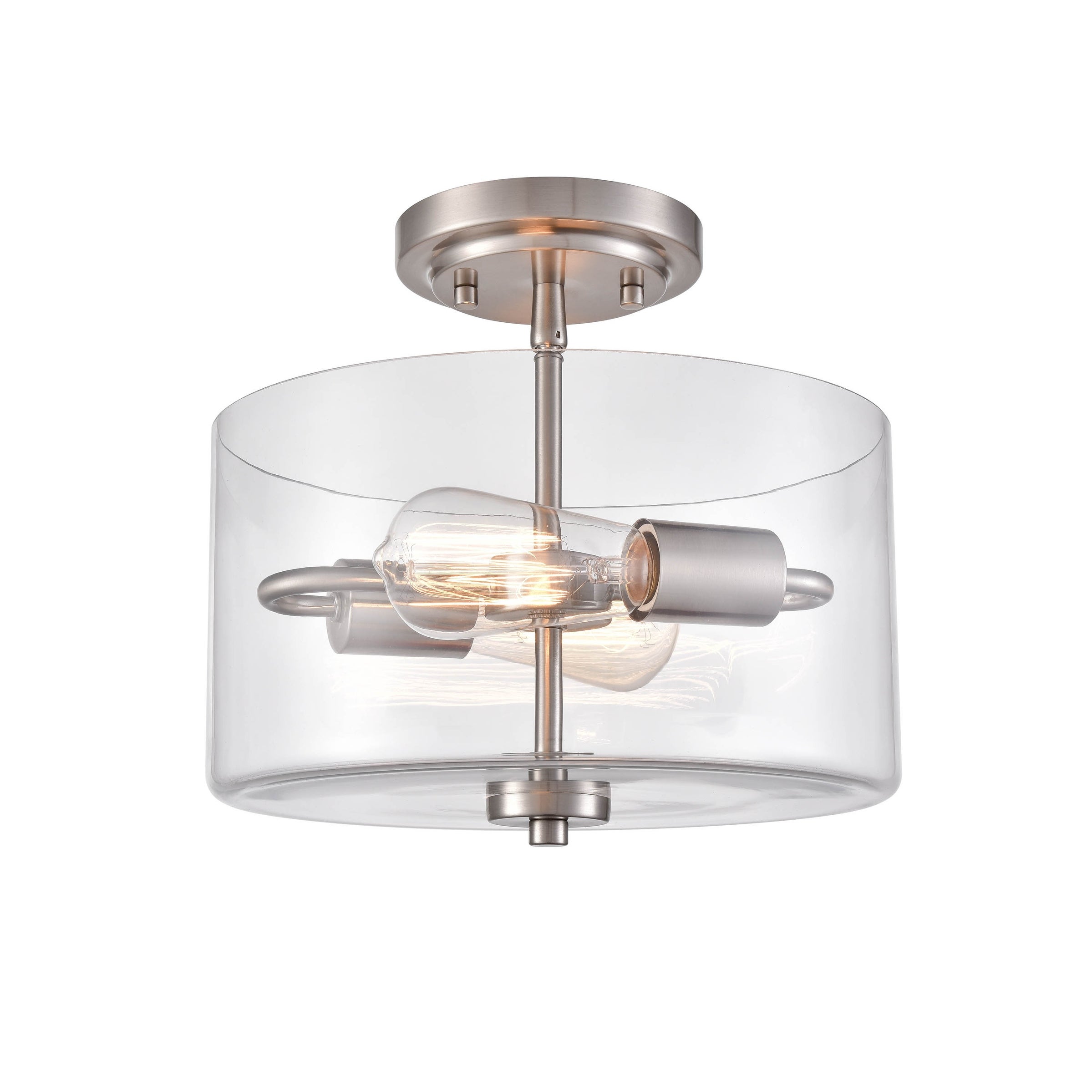 Millennium Lighting Verlana 2 Light Semi-Flush Mount Fixture in Multiple Finishes with Clear Glass Shades - Mycitystee