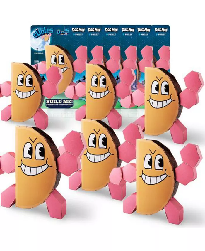 Cubles Dog Man Series 6-Pack Birthday and Education Activities PhillyBuild Your Own 3D Product FiguresA Sturdy No Glue No Scissors Activity - Mycitystee