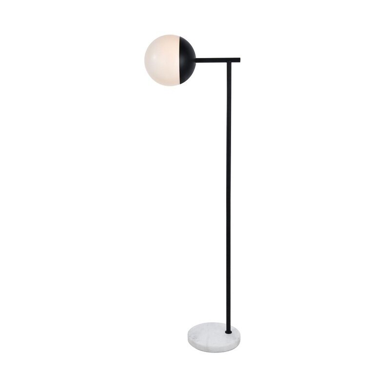 1-Light Floor Lamp with Frosted White Glass - Mycitystee