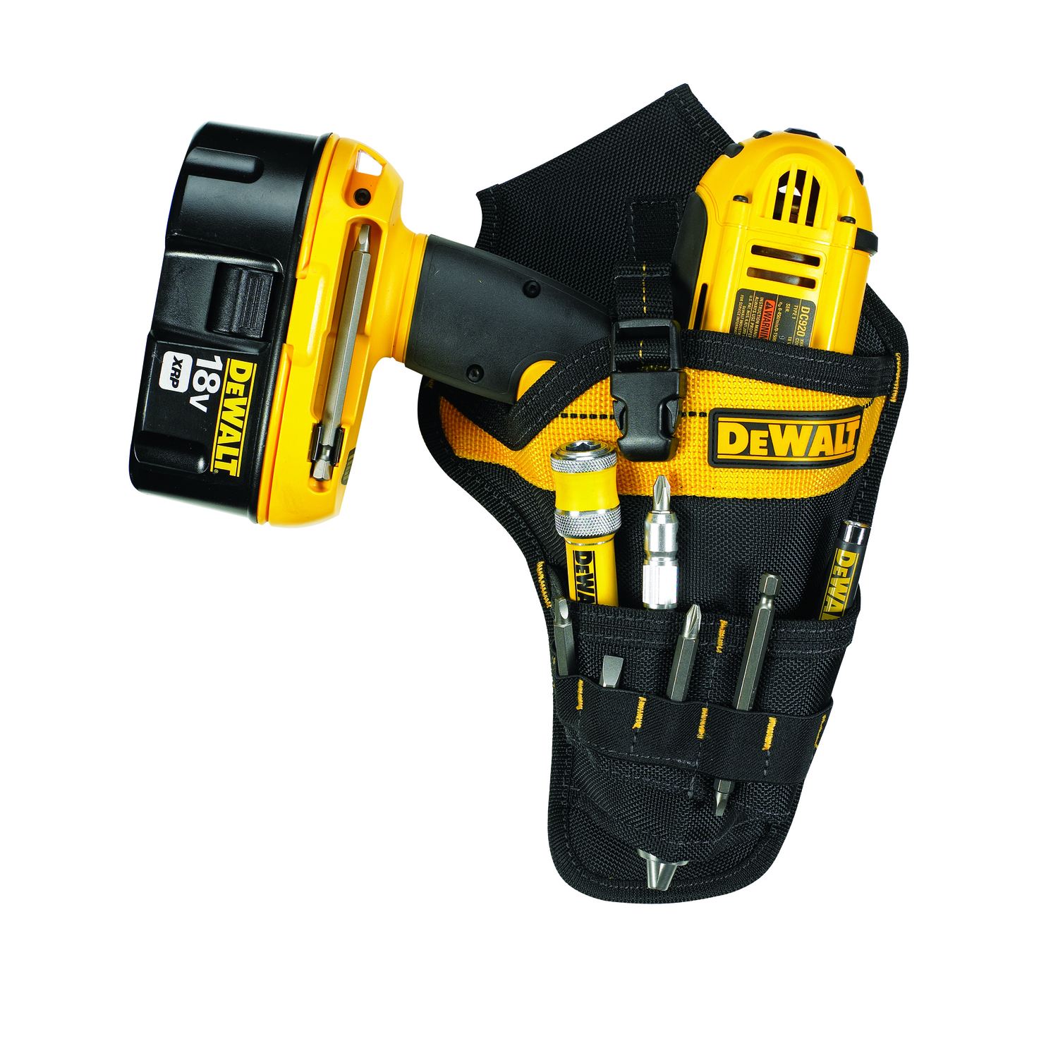 DeWalt 3 pocket Ballistic Nylon Drill Holster 7.3 in. L X 13.75 in. H Black/Yellow - Mycitystee