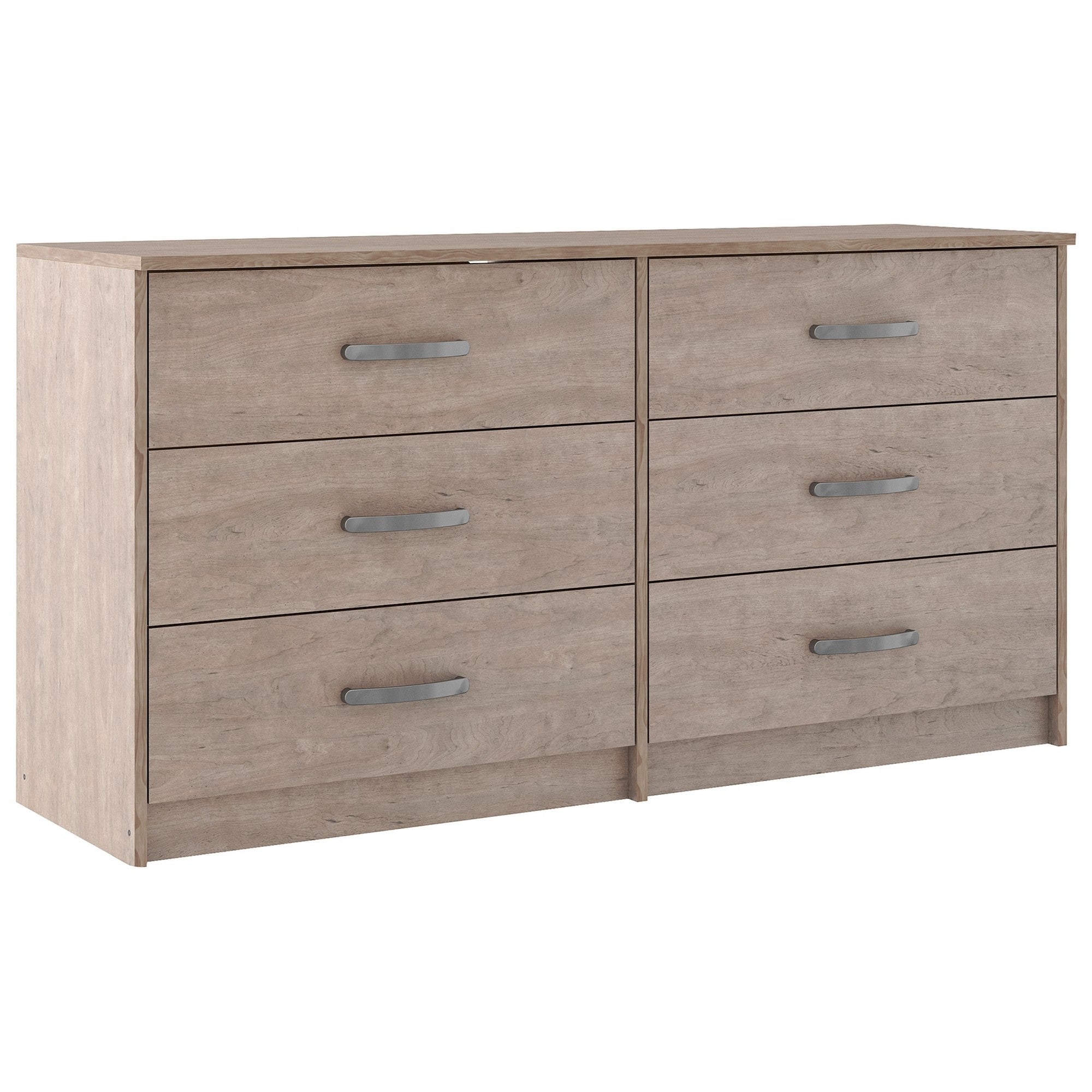 6 Drawer Wooden Dresser with Sled Base， Beige - - 32047023 - Mycitystee