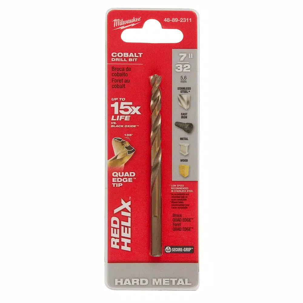 Milwaukee 7/32 in. Cobalt Red Helix Twist Drill Bit and#8211; XDC Depot - Mycitystee