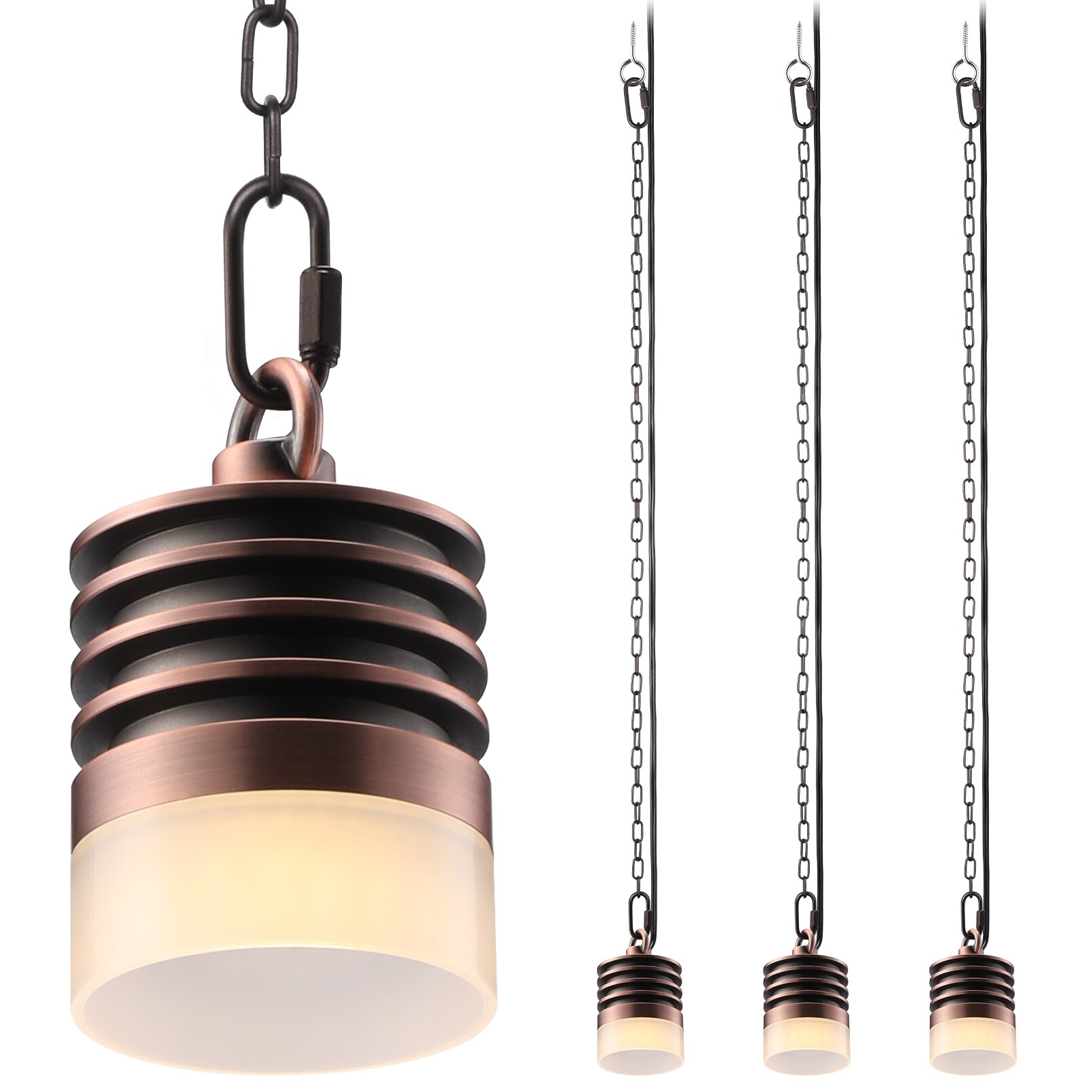 4.5W 12V Outdoor Pendant Light， 4.29Inch Red - 4PACK - Mycitystee