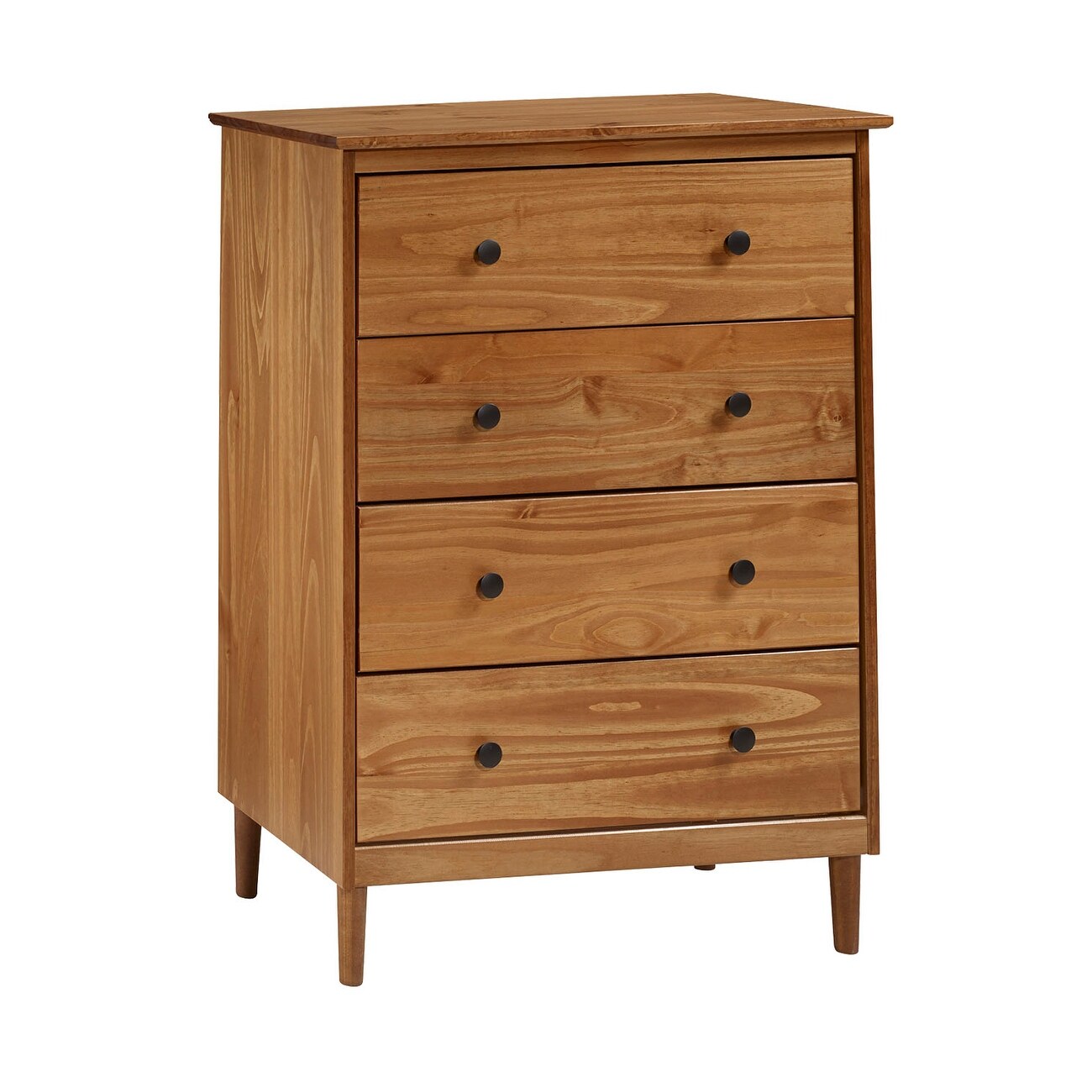 Offex Modern 4 Drawer Solid Pine Wood Dresser - Caramel - - 23554062 - Mycitystee