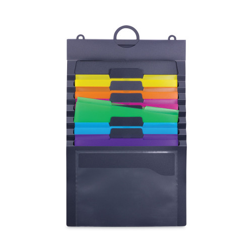 Smead Cascading Wall Organizer， 6 Sections， Letter Size， 14.25 x 24.25， Gray， Neon Green， Neon Orange， Neon Pink， Purple， Yellow (92060) - Mycitystee