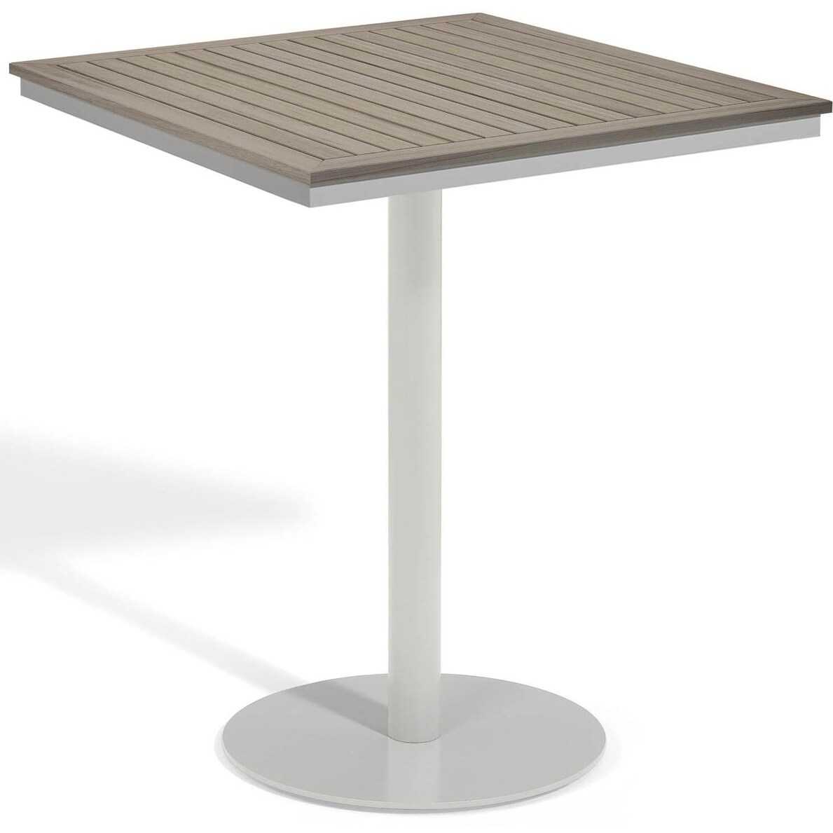 Travira 36 Inch Square Patio Bar Table W/ Tekwood Vintage Top By Oxford Garden - Mycitystee