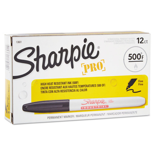 Sharpie Industrial Permanent Marker， Fine Bullet Tip， Black， Dozen (13601) - Mycitystee