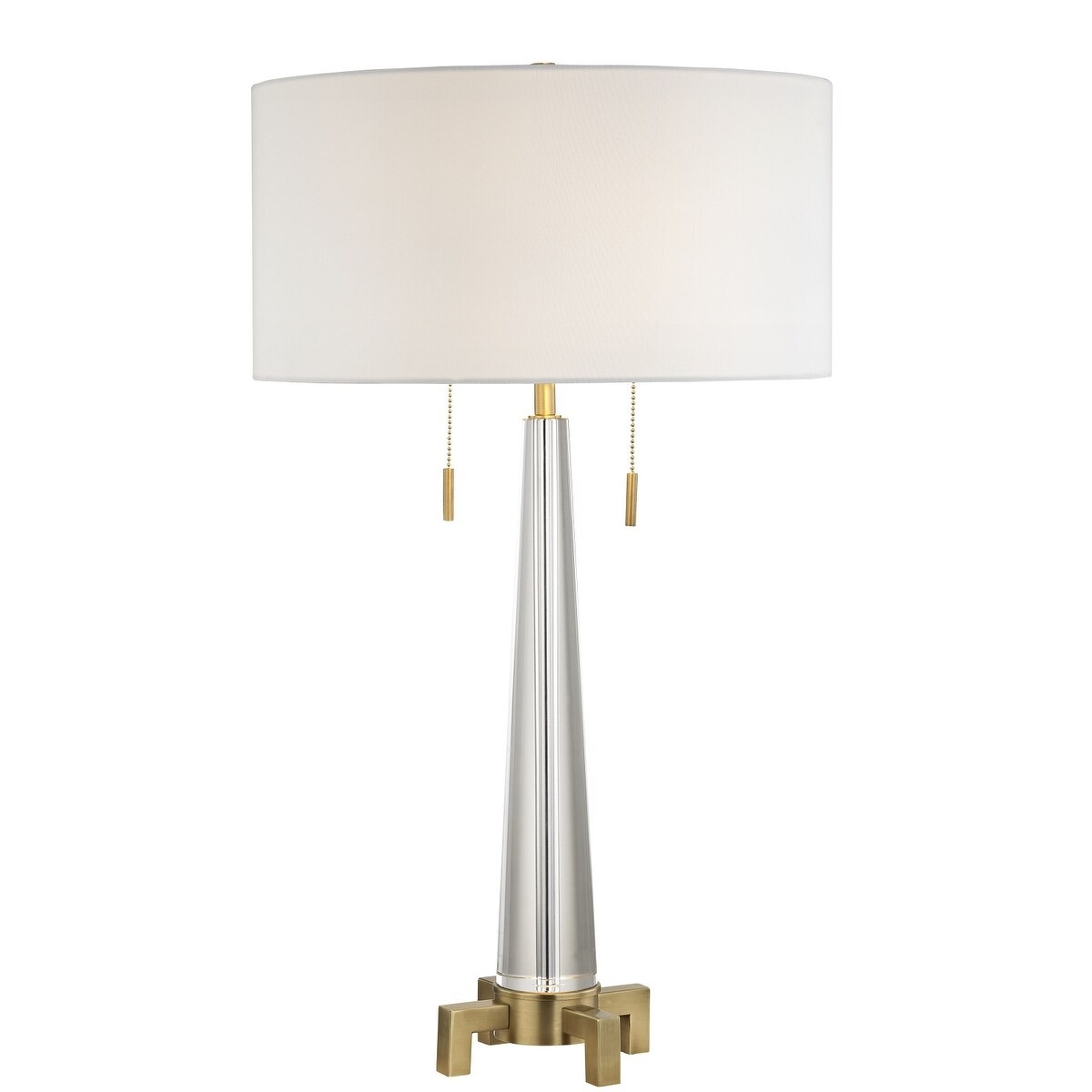 Clear Crystal Frame With Antique Brass Hardware Table Lamp - Mycitystee