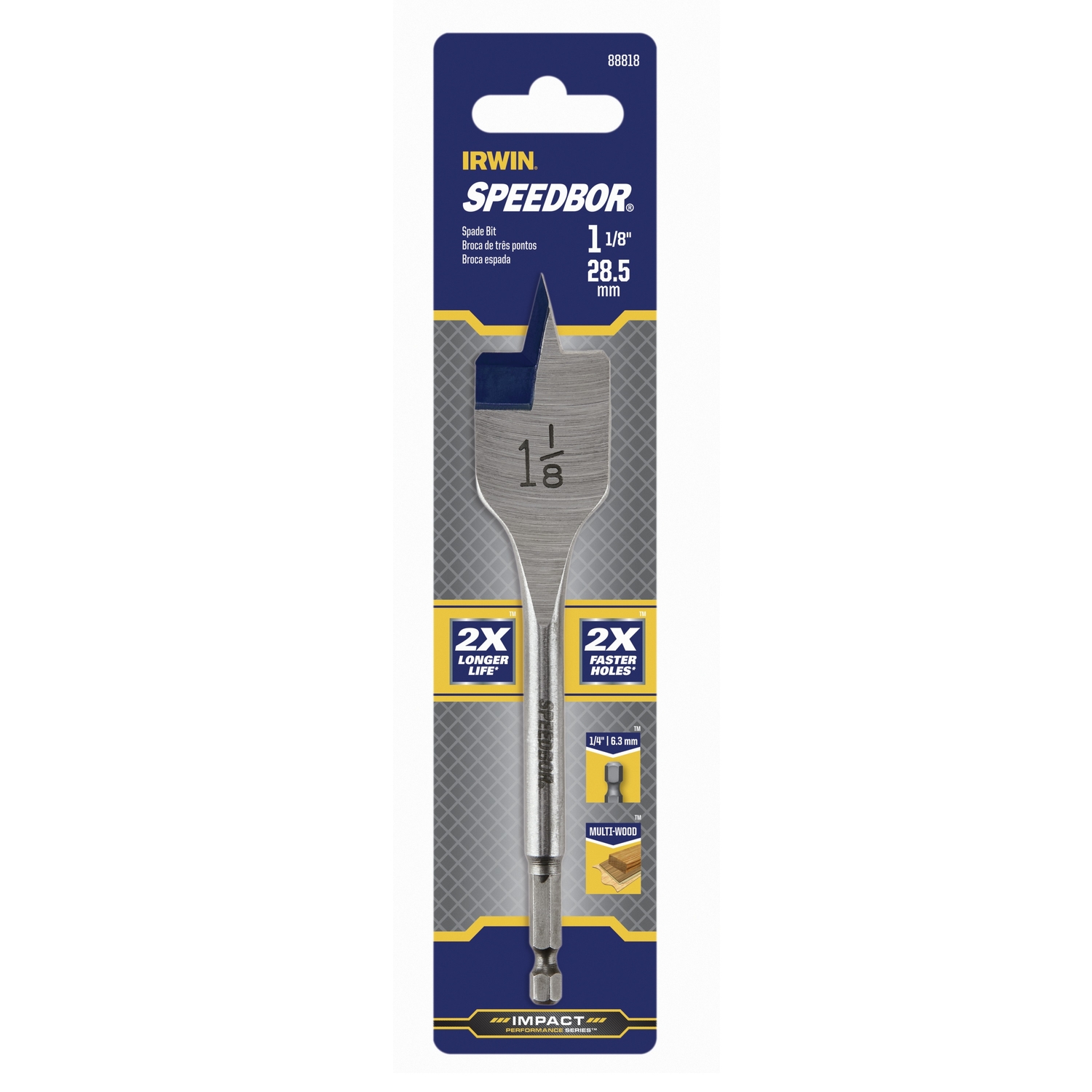 Irwin Speedbor 1-1/8 in. X 6 in. L Carbon Steel Wood Boring Bit 1 pc - Mycitystee