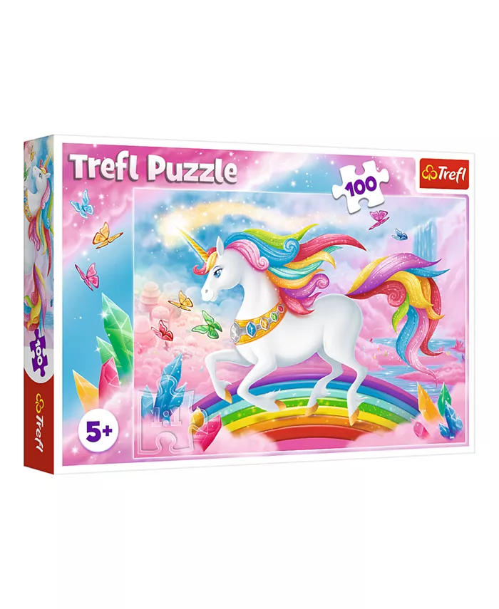 Trefl Red 100 Piece Kids Puzzle - Into The Crystal World of Unicorns - Mycitystee