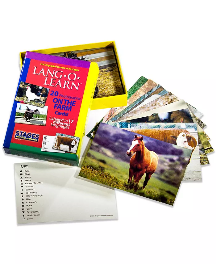 Stages Learning Materials Lang-O-Learn ESL Farm Photo Vocabulary Cards Flashcards - Mycitystee
