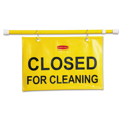 Rubbermaid Commercial Site Safety Hanging Sign， 50 x 1 x 13， Yellow (9S15YEL) - Mycitystee