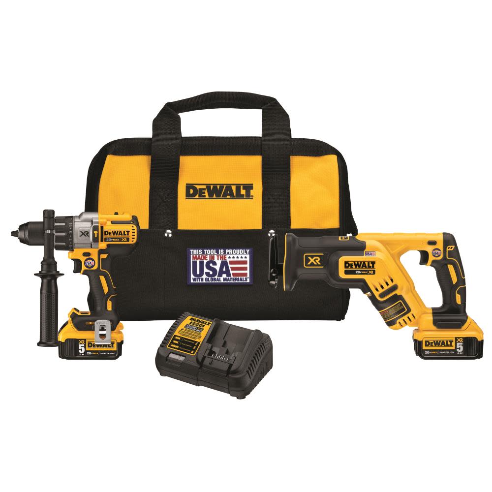 DEWALT 20V MAX XR Hammer Drill and Reciprocating Saw Combo Kit DCK294P2 from DEWALT - Mycitystee