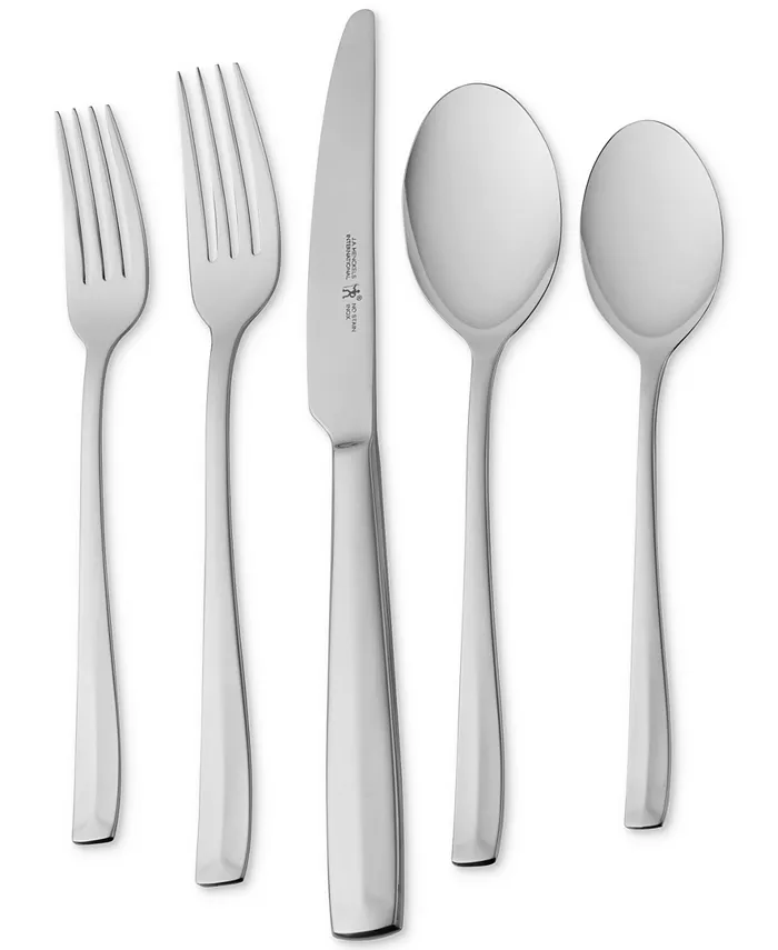 J.A. Henckels International Lani 65-Pc. 18 10 Stainless Steel Flatware Set， Service for 12 - Mycitystee