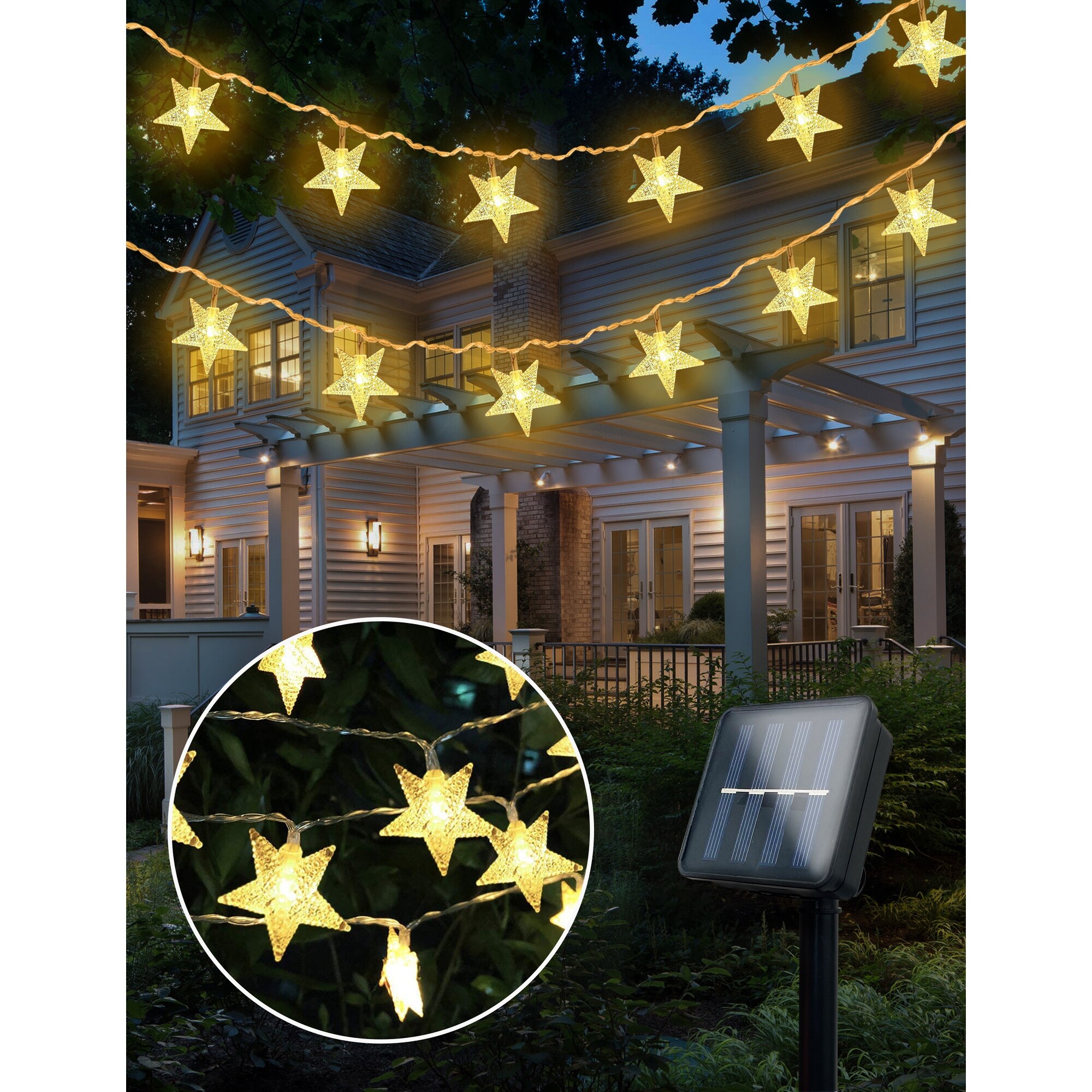 30 Light 19.7 ft. Indoor/Outdoor Waterproof Twinkle Star Solar Power Integrated LED Fairy String Light (4 Pack) - 19.7 ft. Shopping - The Best Deals o - Mycitystee