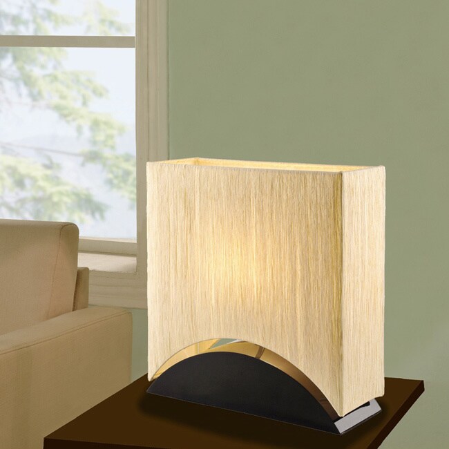 Artiva USA Sakura 17-inch Modern and Space-efficient Premium Shade Table Lamp with Black Lacquer Wood Base - Mycitystee
