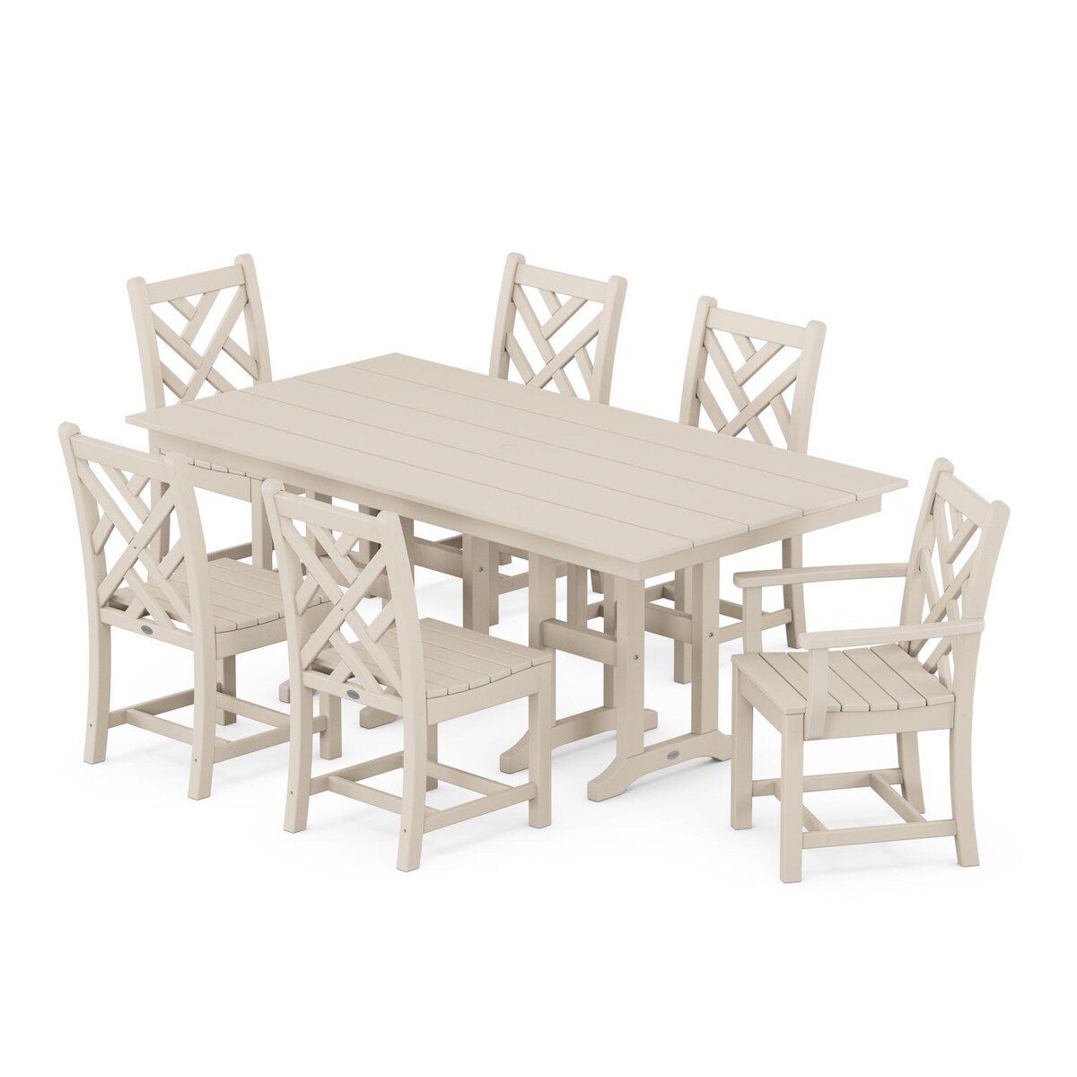 POLYWOOD Chippendale 7-Piece Farmhouse Dining Set - Mycitystee
