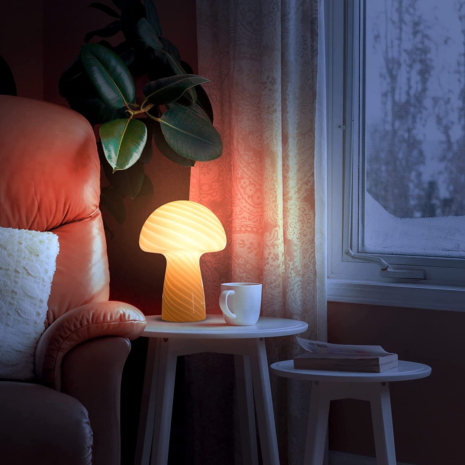 Brightech Mushroom LED Round Table Lamp - White - Mycitystee
