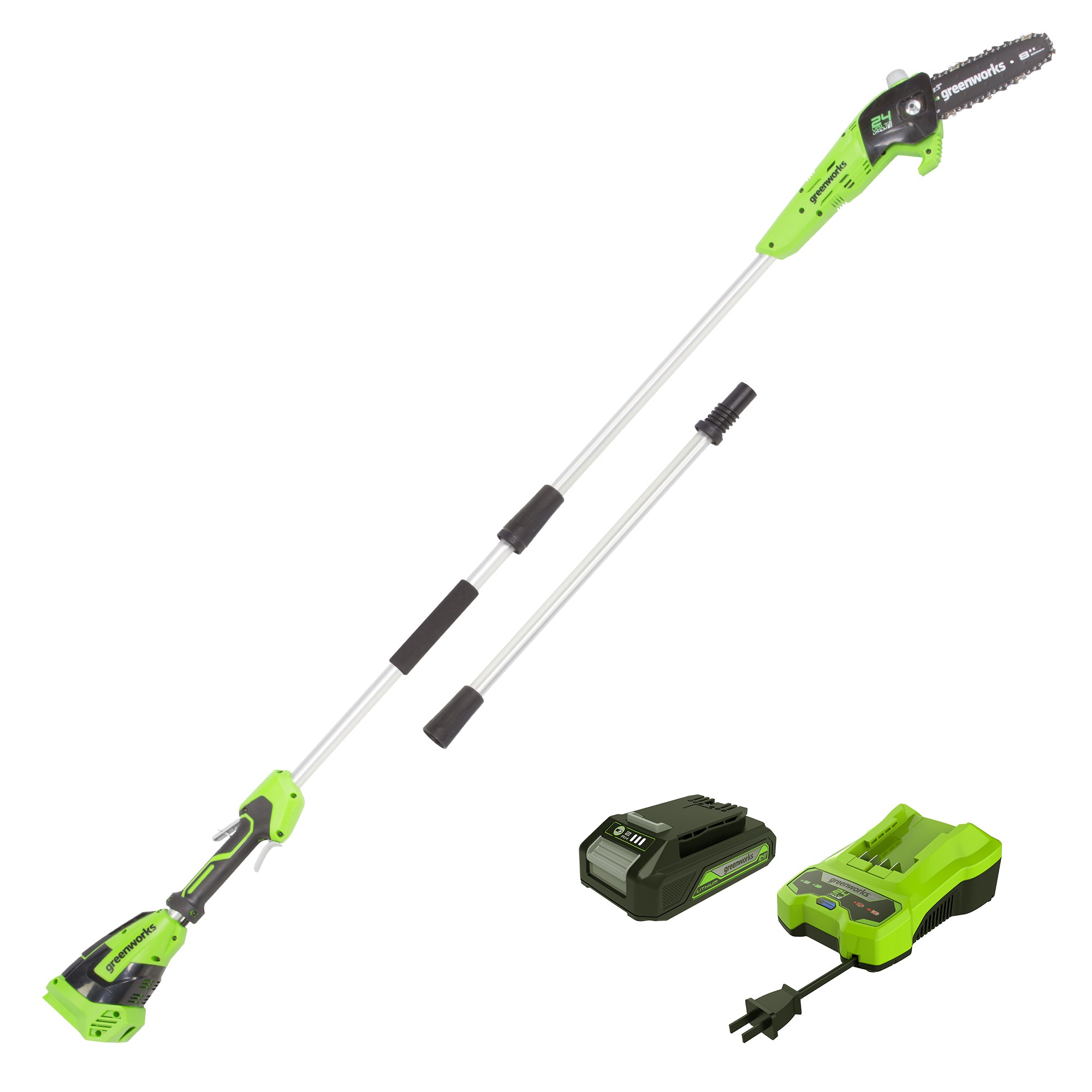 24V 8-Inch Pole Saw， Battery，  Charger | Greenworks Tools - Mycitystee