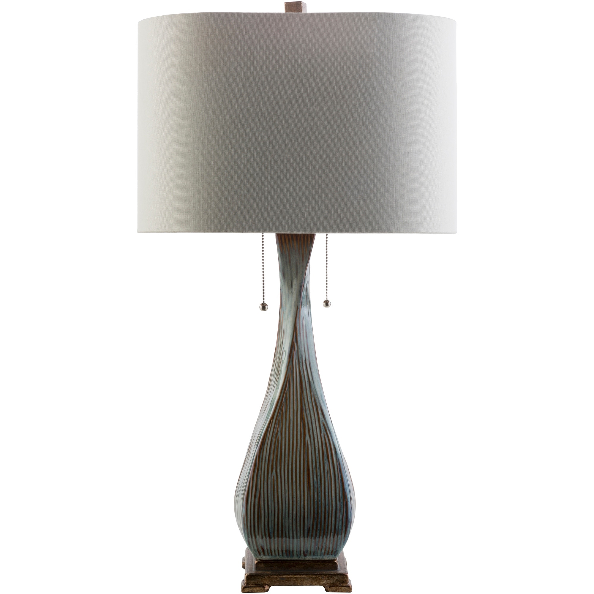 Rustic Ethan Table Lamp with Glazed Ceramic Base - Mycitystee