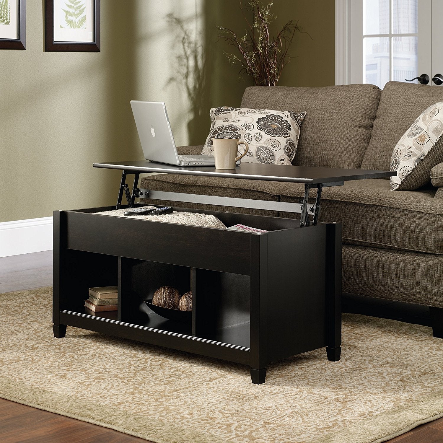 Wood Lift Top Coffee End Table with Storage - Mycitystee