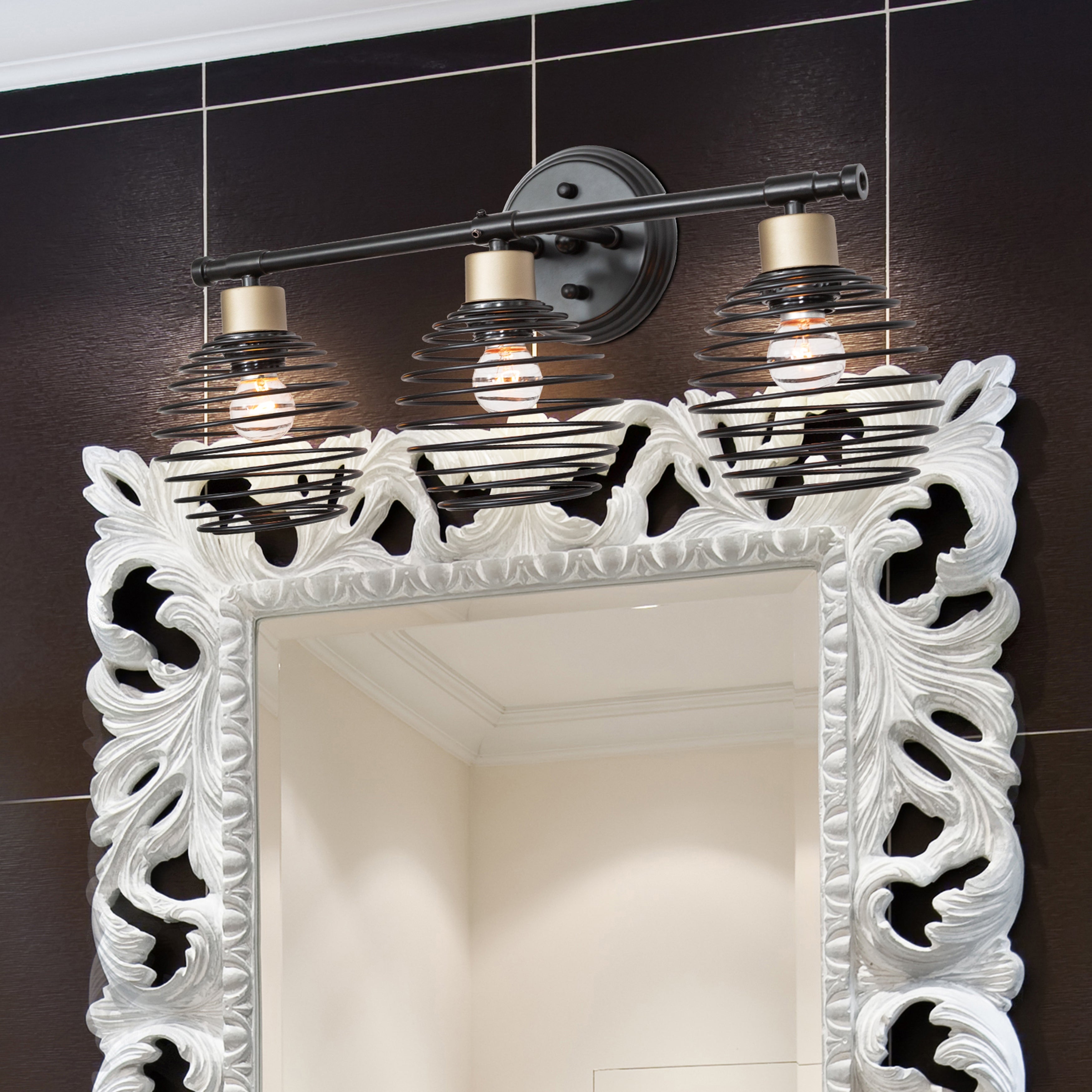 Modern 3-Light Dimmable Metal Bathroom Vanity Lights - W21.46