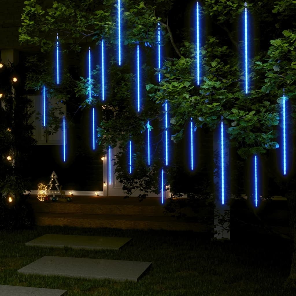 vidaXL Meteor Lights 20 pcs 2 ft Blue 720 LEDs Indoor Outdoor - 2 ft - Mycitystee