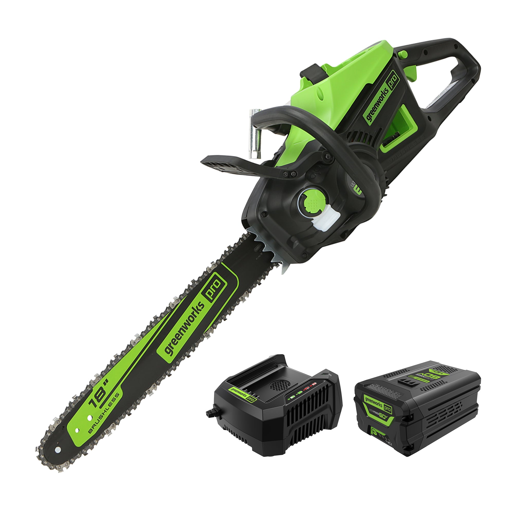 60V 18-Inch Cordless Chainsaw  Battery | Greenworks Tools - Mycitystee