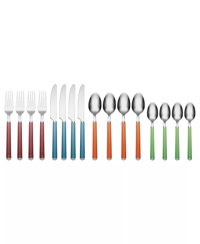 Cambridge Silversmiths Riant 16-Piece Flatware Set with Rack， Service for 4 - Mycitystee