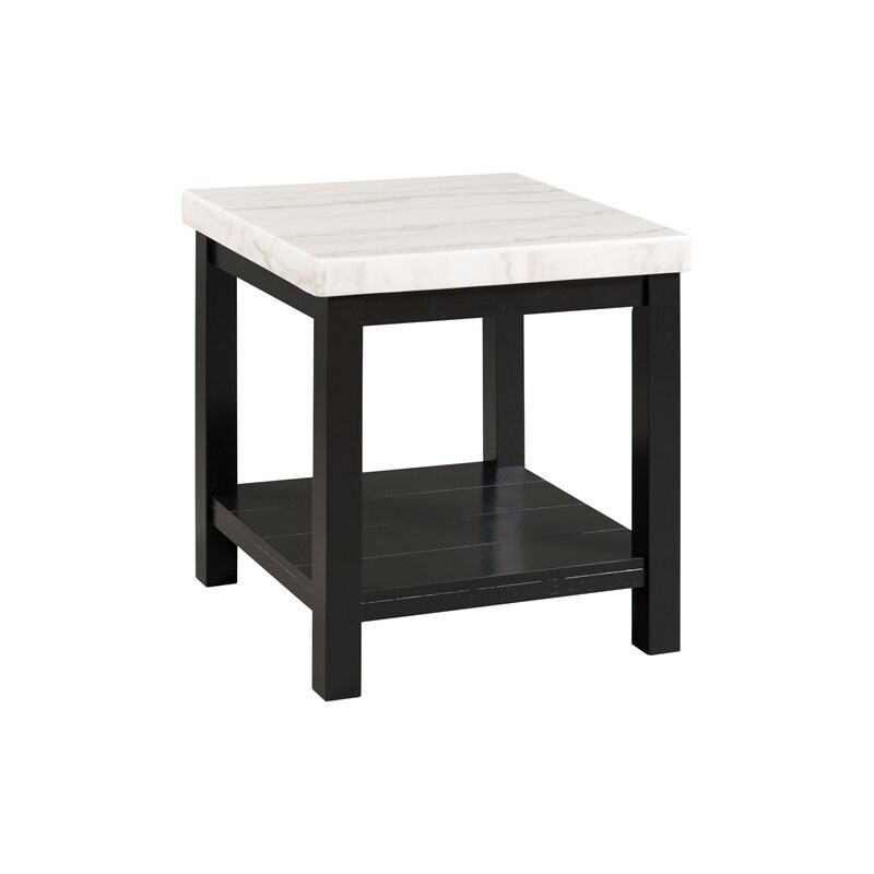 Evie White Marble Square End Table - Mycitystee