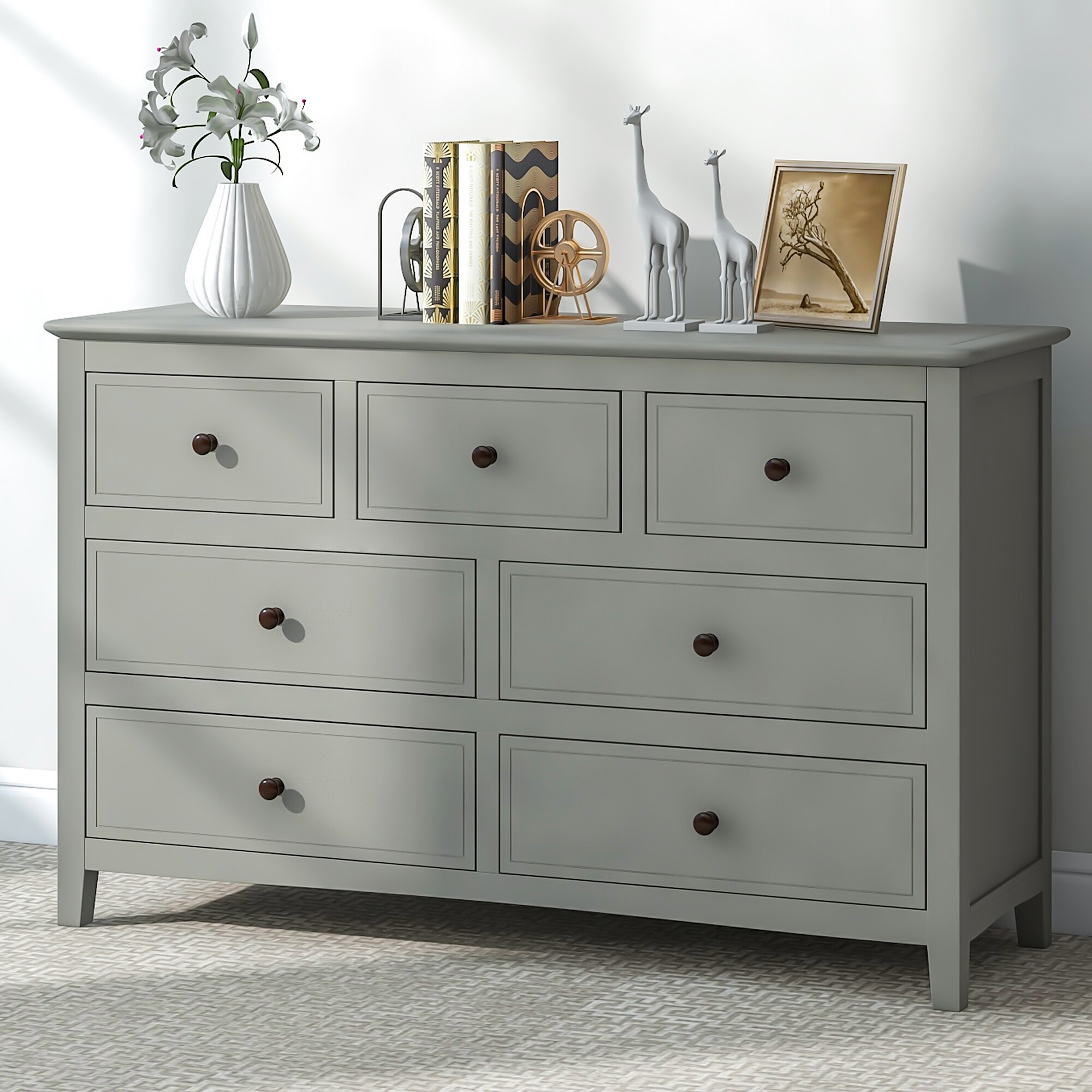 Chic 7-Drawer Solid Wood Storage Dresser - - 37263477 - Mycitystee