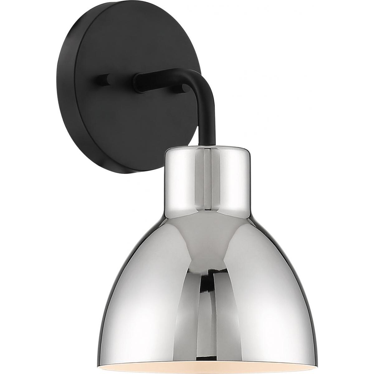 Sloan 1 Light VanityMatte Black and Polished Nickel Finish - Mycitystee