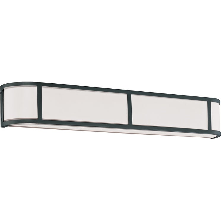 Odeon 4 Light Vanity with Satin White Glass Aged Bronze Finish - Mycitystee