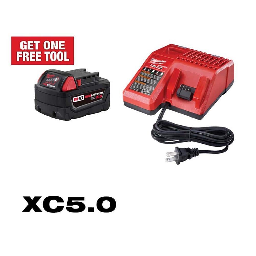 Milwaukee M18 18-Volt Lithium-Ion XC Starter Kit with One 5.0Ah Battery and Charger 48-59-1850 - Mycitystee