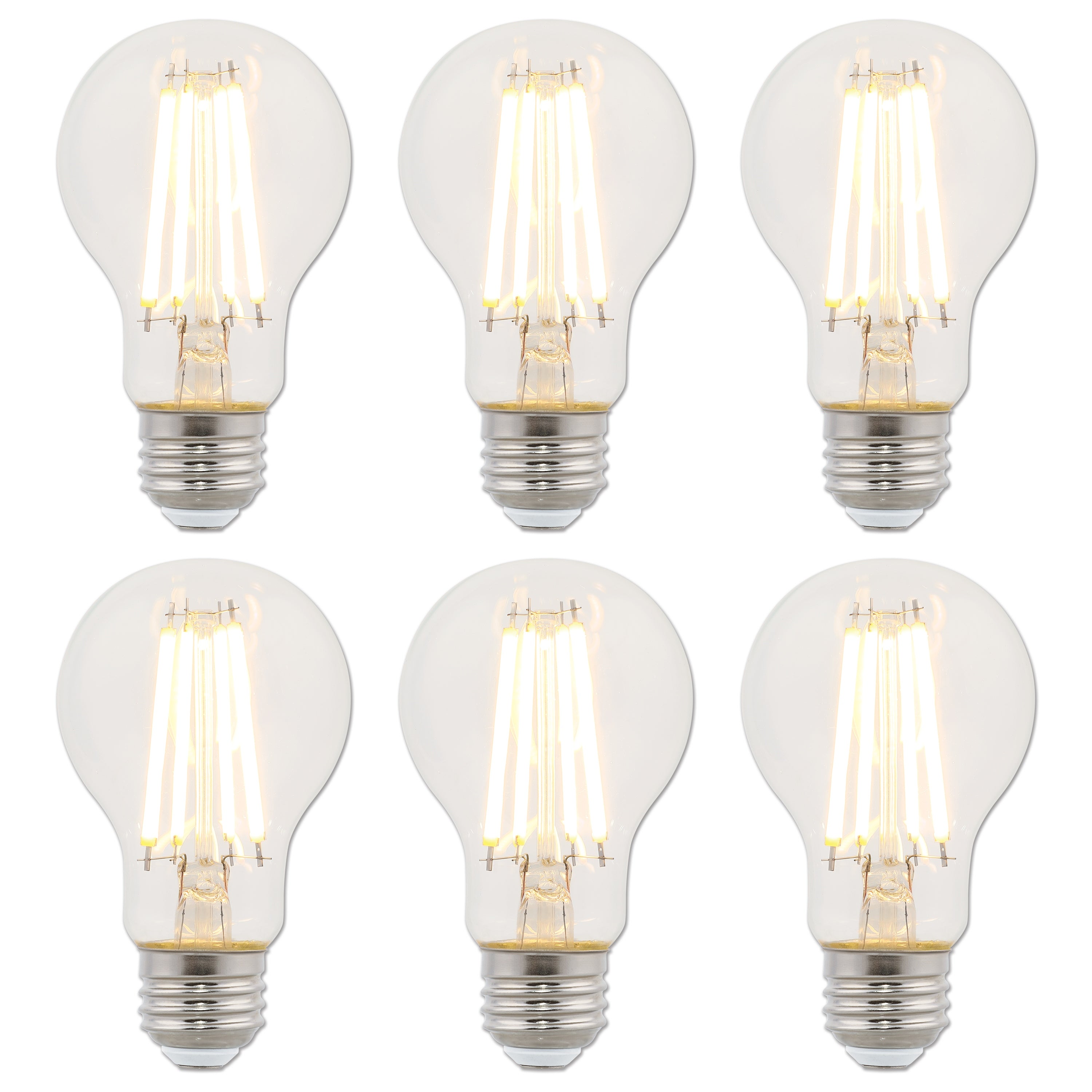 Westinghouse Lighting 8-Watt (75-Watt Equivalent) Clear A19 Dimmable Filament LED Light Bulb， Medium Base， 6 Pack - 6-Pack - Mycitystee