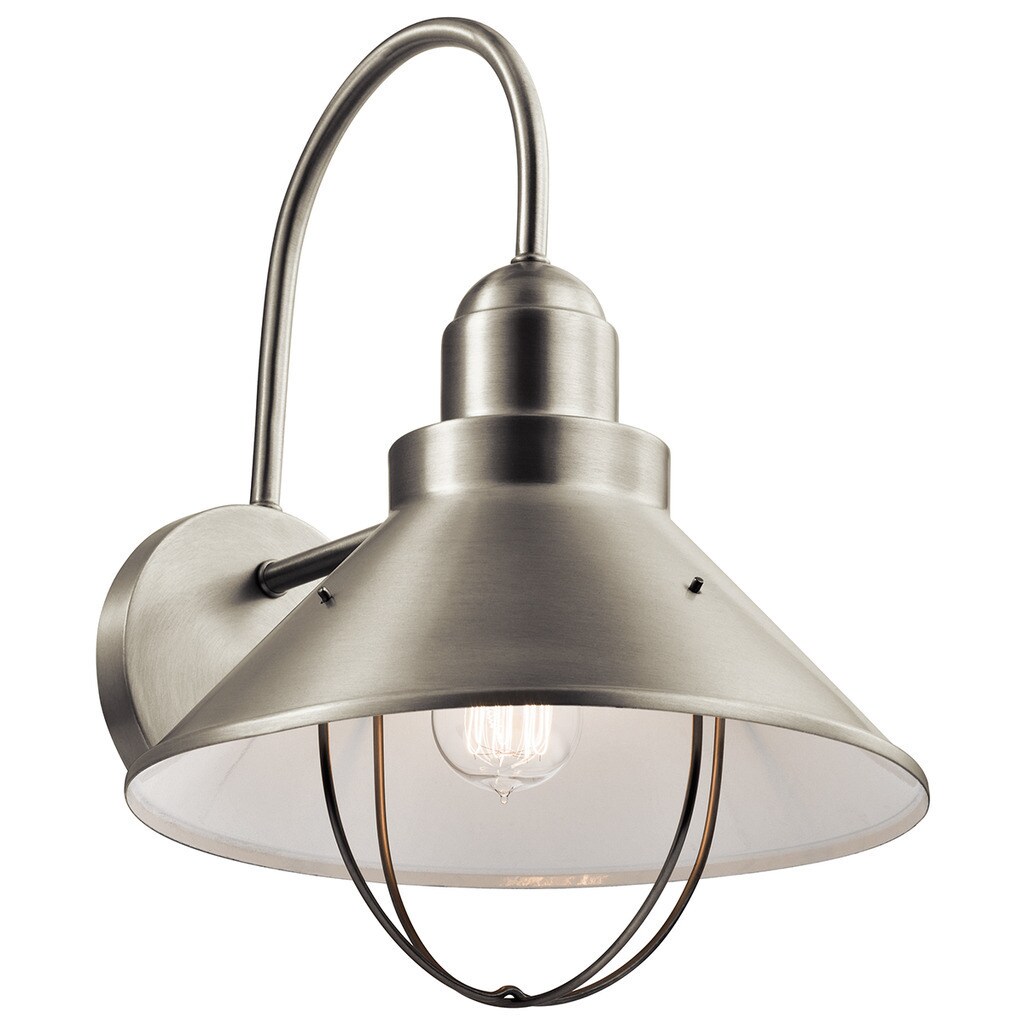 Kichler Lighting Seaside Collection 1-light Brushed Nickel Outdoor Wall Sconce Shopping - The Best Deals on Outdoor Barn Lights | 20437976 - Mycitystee