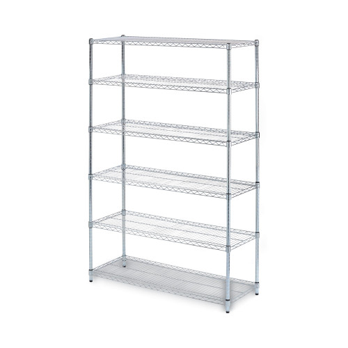 Alera NSF Certified 6-Shelf Wire Shelving Kit， 48w x 18d x 72h， Silver (SW664818SR) - Mycitystee