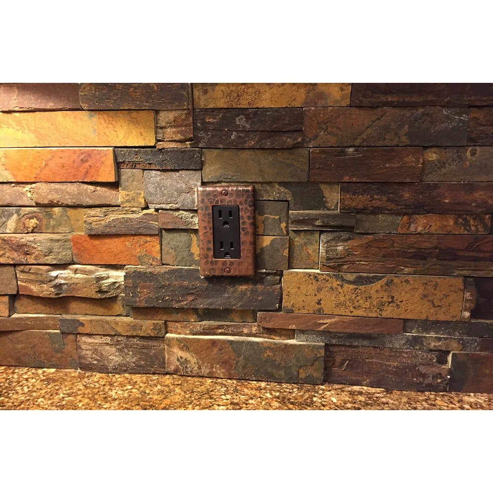 Premier Copper Products Copper Single Ground Fault/Rocker GFI Switchplate Cover - Quantity 2 (SR1_PKG2) - Brown - Mycitystee