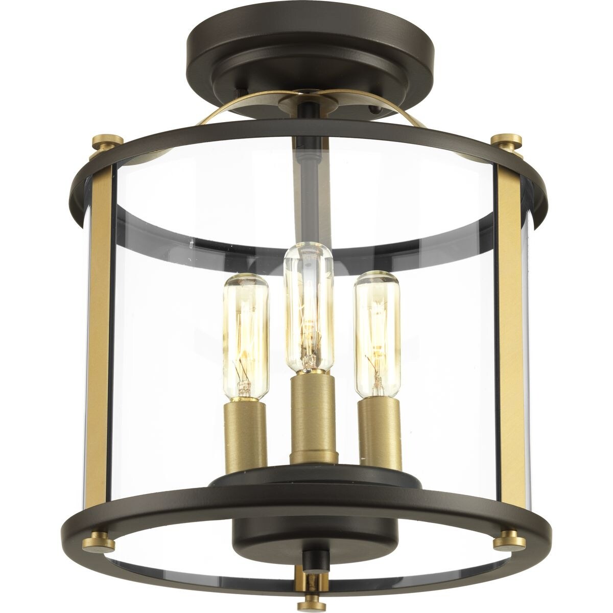 Squire Collection Three-Light Semi-Flush Convertible - 15.000