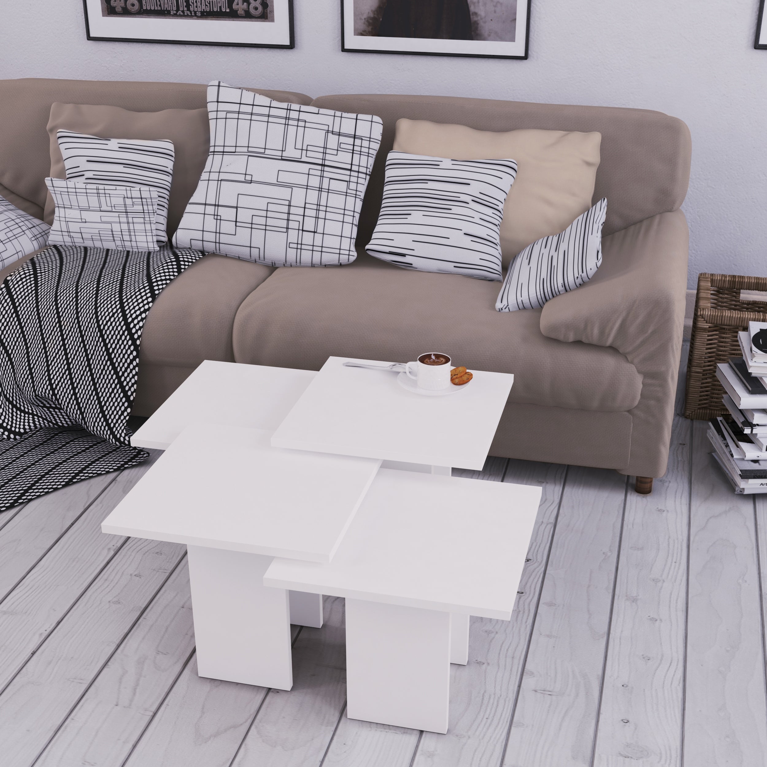 Clark Brown/White Modern Coffee Table - Mycitystee
