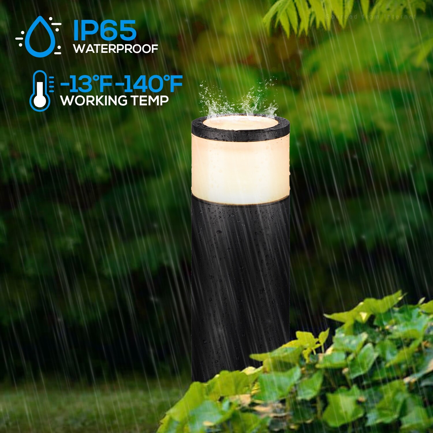 Cilindro 8 Pack 5W Waterproof LED Pathway Light， Low Voltage - Mycitystee