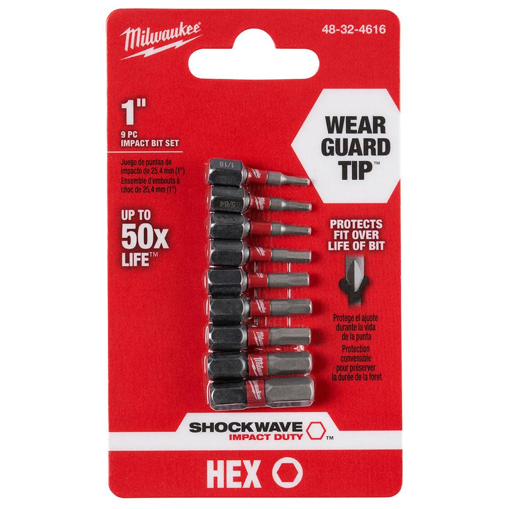 Milwaukee SHOCKWAVE 9-Piece Impact Hex Insert Bit Set 48-32-4616 from Milwaukee - Mycitystee