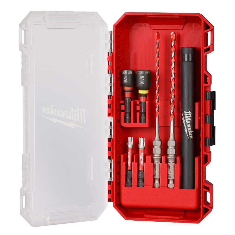 Milwaukee SHOCKWAVE Impact Duty Carbide Hammer Drill Bit Concrete Screw Install Kit 7pc 48-20-9097 from Milwaukee - Mycitystee