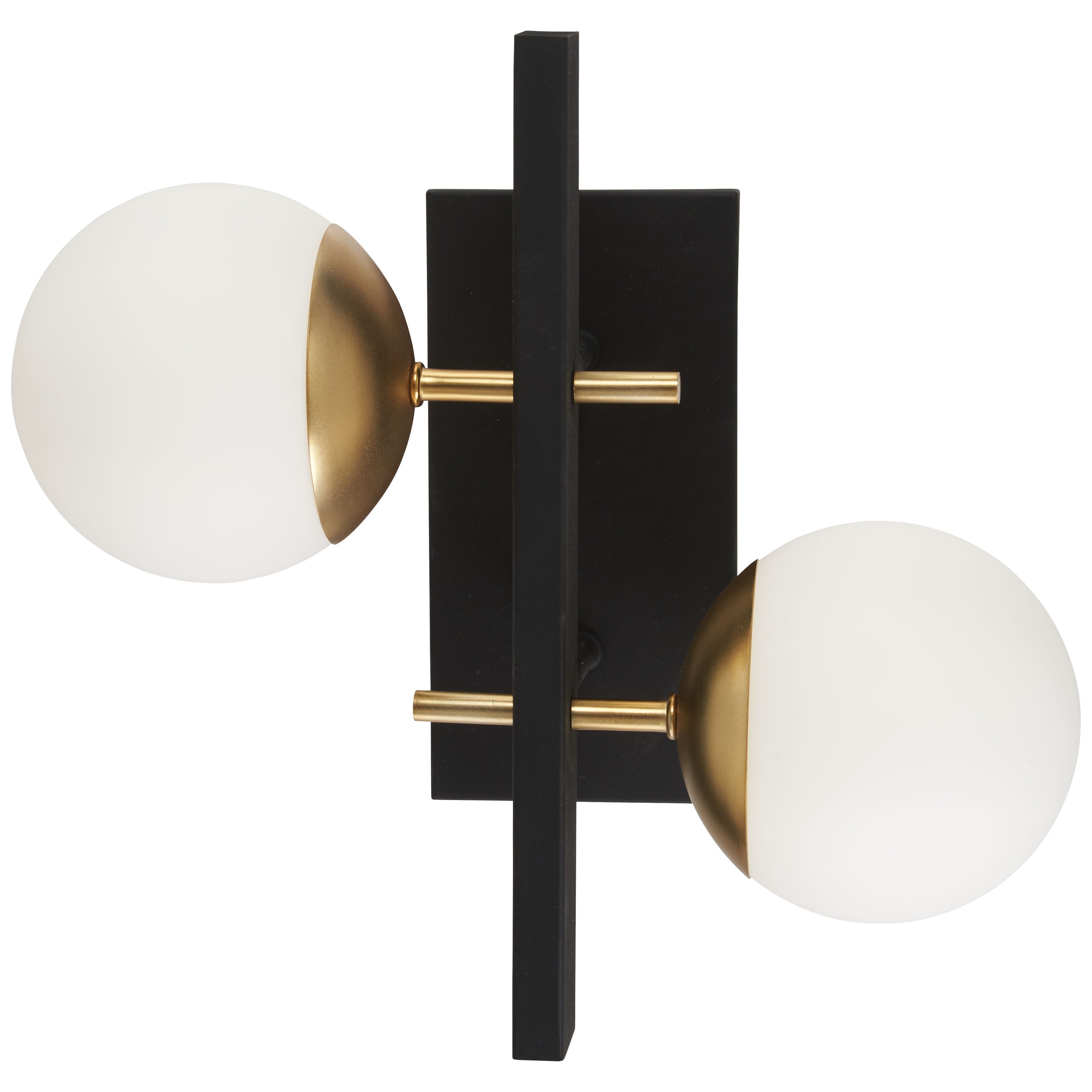 George Kovacs Alluria 2-Light Wall Sconce-Weathered Black/Autumn Gold Finish， Etched Opal Glass Shade - Mycitystee