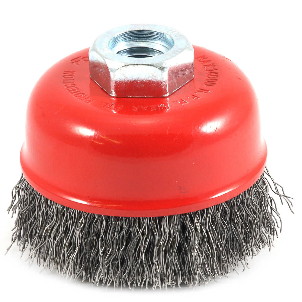 Forney Cup Brush Crimped 2 3/4 x .014 x 5/8 11 Arbor - Mycitystee