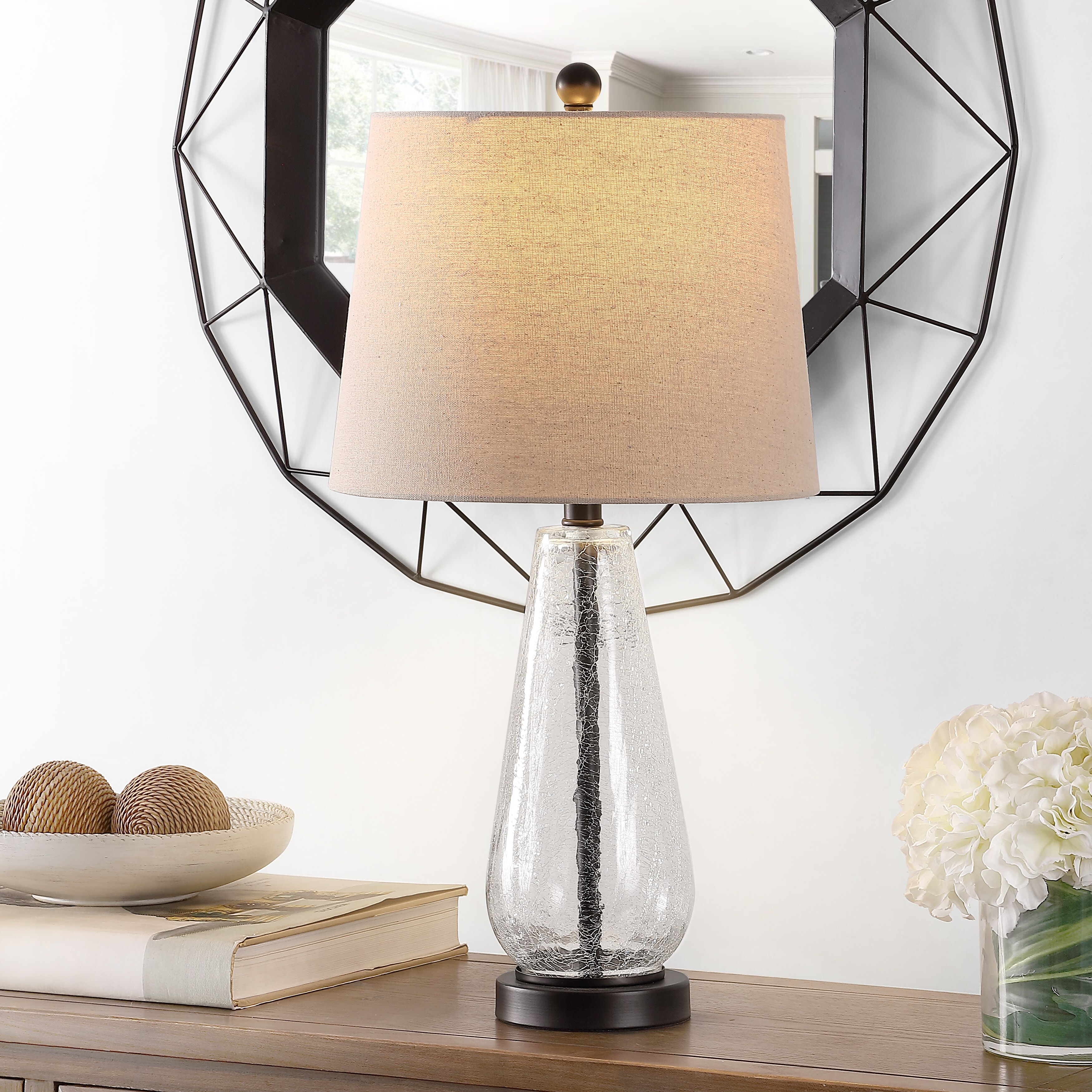 SAFAVIEH Lighting 25.5-inch Naila Glass Table Lamp - 13