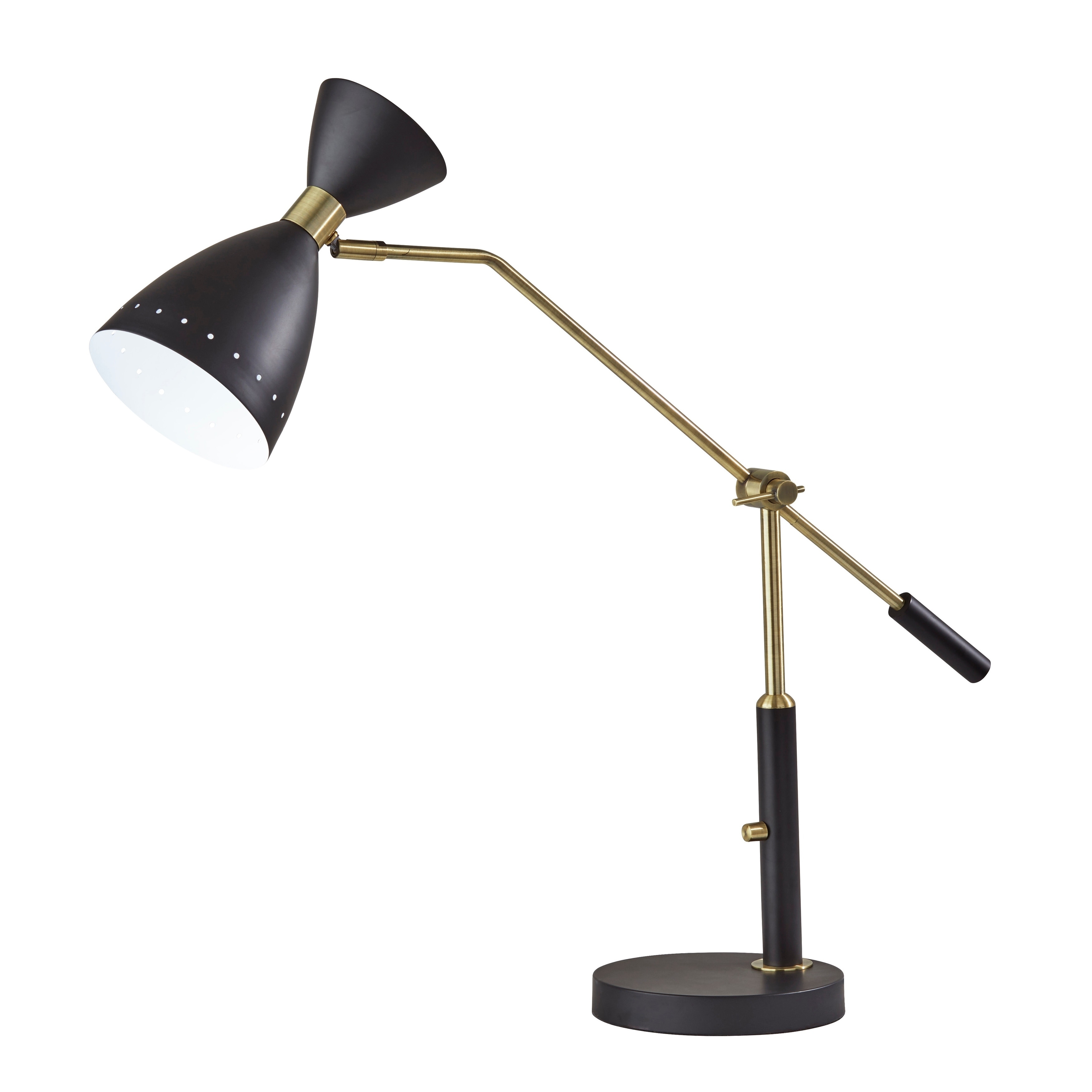 Adesso Black with Antique Brass Adjustable Desk Lamp - Mycitystee