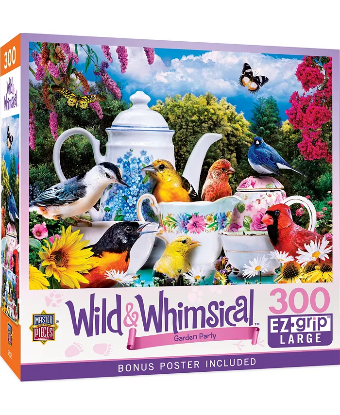 MasterPieces Puzzles Wild Whimsical - Garden Party 300 Piece Adult Jigsaw Puzzle - Mycitystee