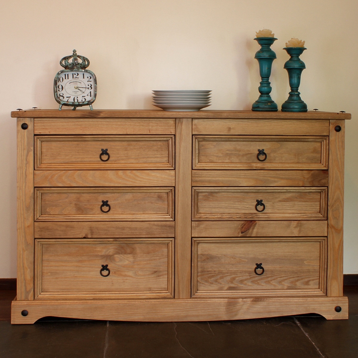 OS Home and Office Furniture Model COR513 Cottage Series Wood 6 Drawer Dresser in Corona Brown - - 37605989 - Mycitystee